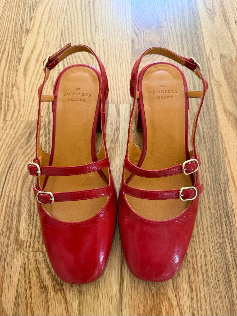 Sézane Patent Red Paula Babies Size 37 - Picture 2 of 8